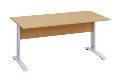 EPK 18 - 16 stůl kancelářský, kovová podnož bílá, deska 18 mm, široký 1600 mm, javor horský